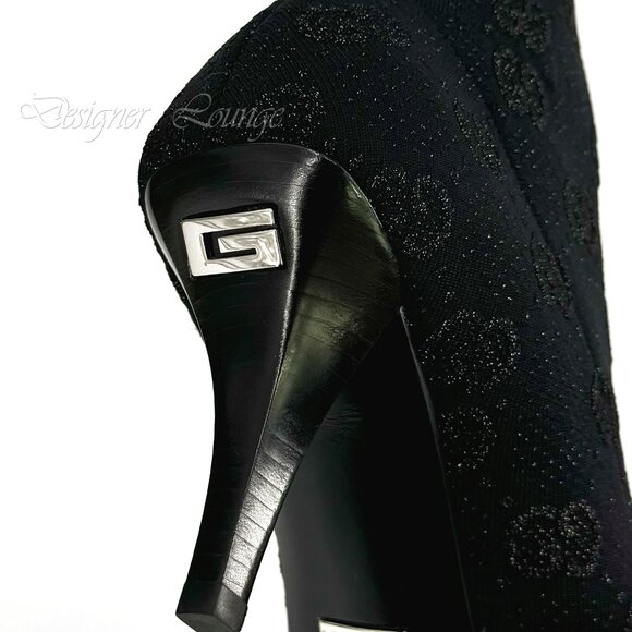 NEW GUCCI Demi Logo-Jacquard Metallic Stretch-Knit Ankle Boots EU 37 $1,250 - Picture 5 of 12